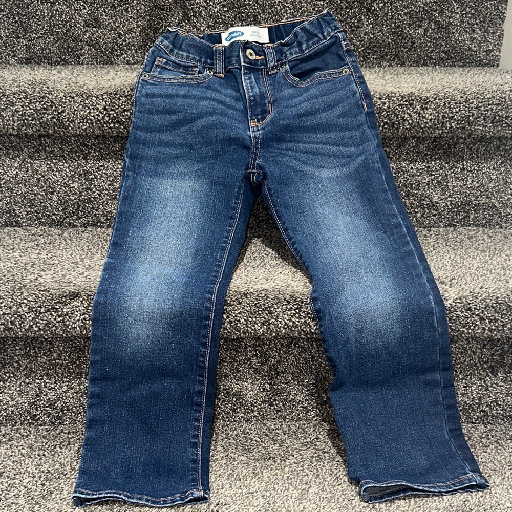Old Navy Athletic Built-In Flex Blue Denim Jeans Boys Size 6